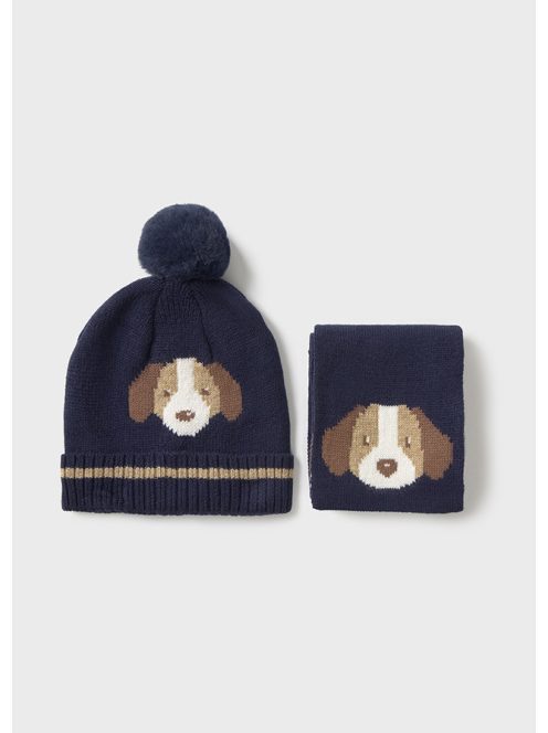 Mayoral baby fiú kötött sapka-sál szett