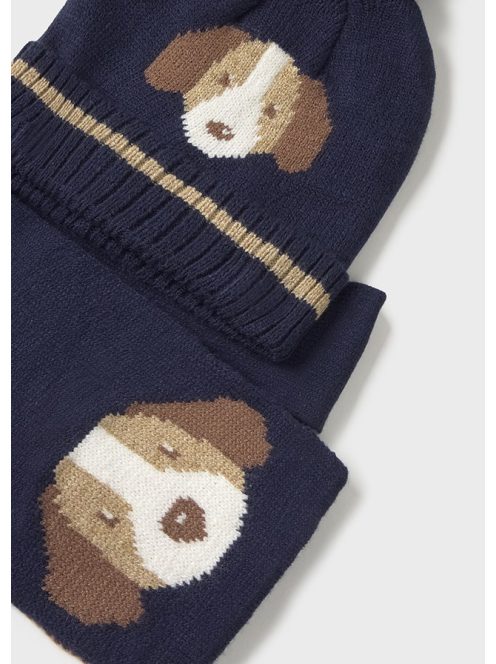 Mayoral baby fiú kötött sapka-sál szett