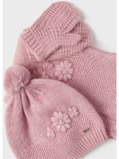 Baby lány sapka-sál-kesztyű szett