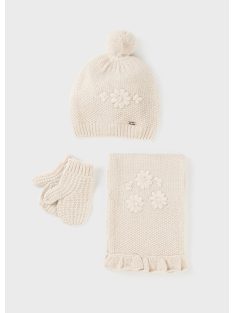 Baby lány sapka-sál-kesztyű szett