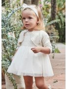 Mayoral baby ekrü színű tüll ruha hajpánttal