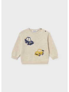 Mayoral baby fiú, kötött, kisautós pulóver.
