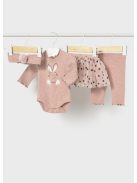 Mayoral newborn lány 3 részes nyuszis szett, pomponos fejpánttal.