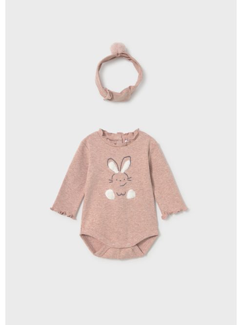 Mayoral newborn lány 3 részes nyuszis szett, pomponos fejpánttal.