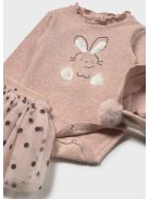 Mayoral newborn lány 3 részes nyuszis szett, pomponos fejpánttal.