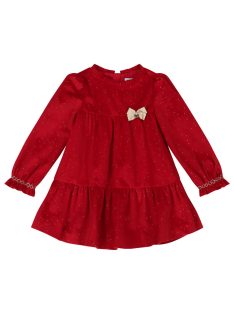 Baby lány piros bársony ruha