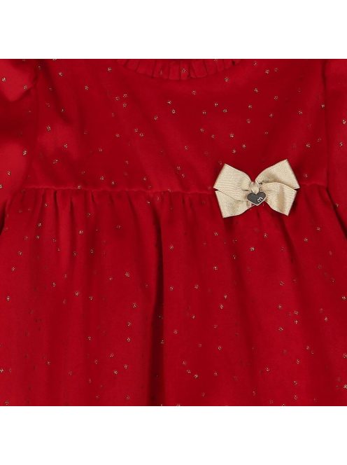 Baby lány piros bársony ruha