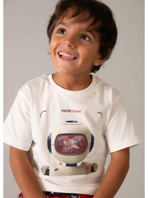 Mayoral, robot mintás, hologrammos póló.