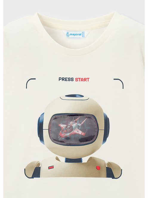 Mayoral, robot mintás, hologrammos póló.