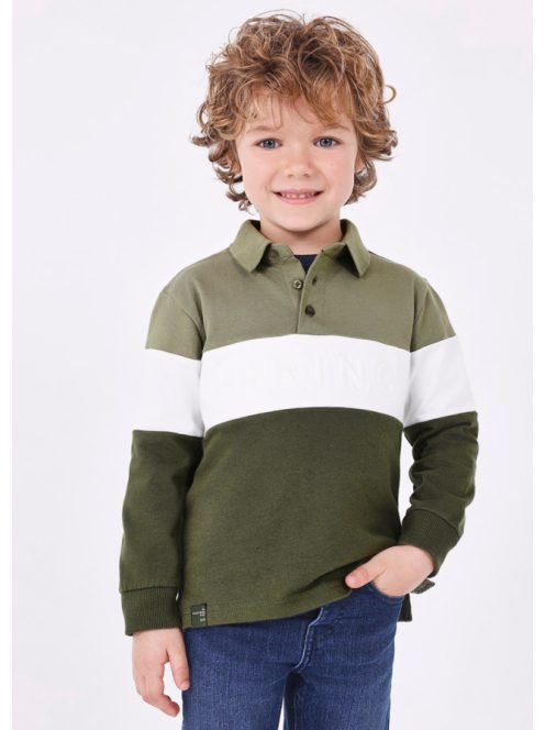 Mini fiú galléros felső,zöld színben.