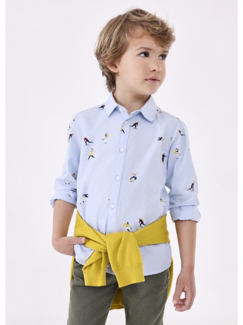 Mini fiú ing,világoskék színben.