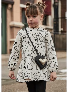 Mayoral mini lány szívecskés pamut ruha kistáskával