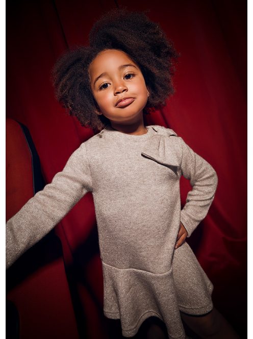 Mayoral különleges , csillogós, masnis mini lány ruha