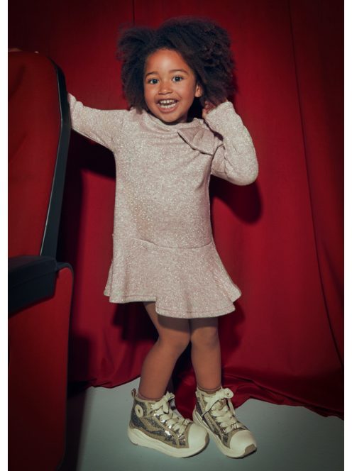 Mayoral különleges , csillogós, masnis mini lány ruha