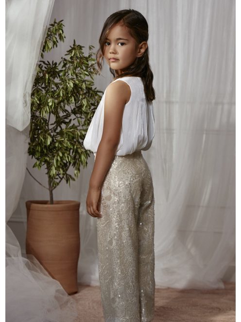 Abel&Lula ekrü, flitteres, 2 részes alkalmi ruha. 