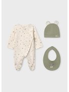 Mayoral newborn fiú rugdalózó, sapka és előke