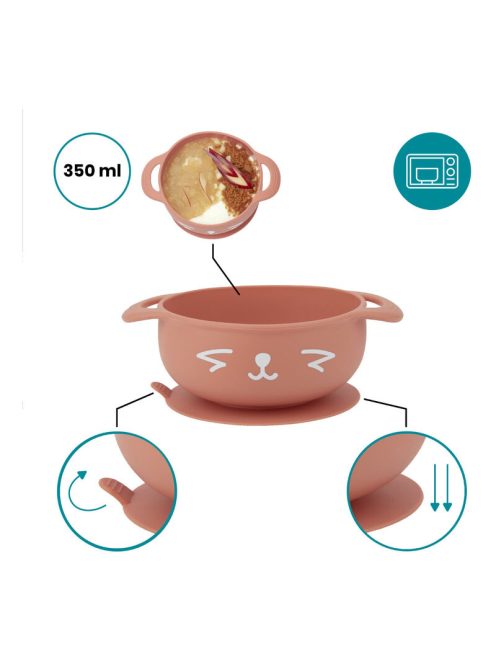 Kit TAST'ISY Fox (szilikon mély tál tapadókoronggal + etetőkanál)  RÓKA