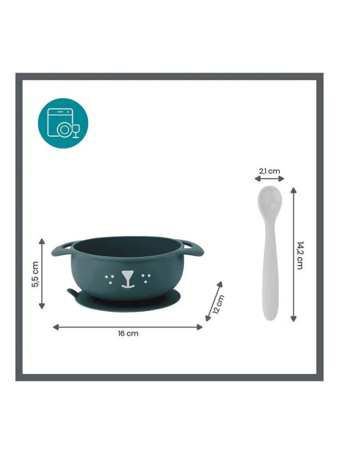 Kit TAST'ISY Dog (szilikon mély tál tapadókoronggal + etetőkanál)  KUTYA